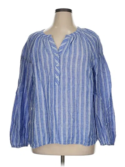Pre-owned Talbots Long Sleeve Blouse In Blue