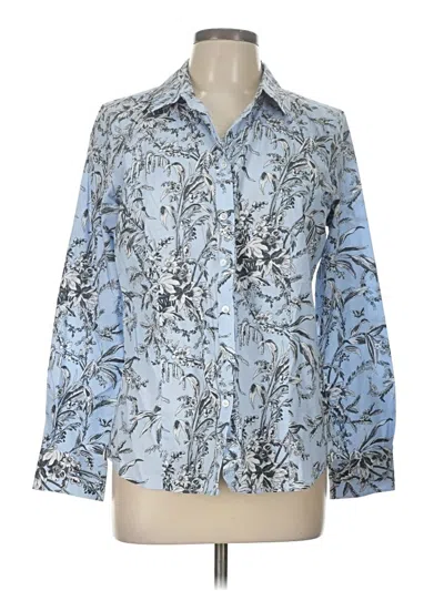 Pre-owned Talbots Long Sleeve Blouse In Blue