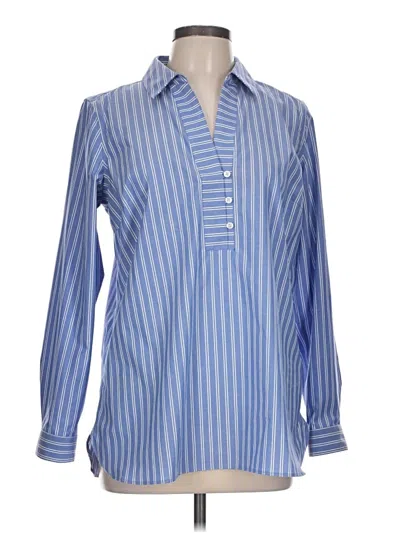 Pre-owned Talbots Long Sleeve Blouse In Blue