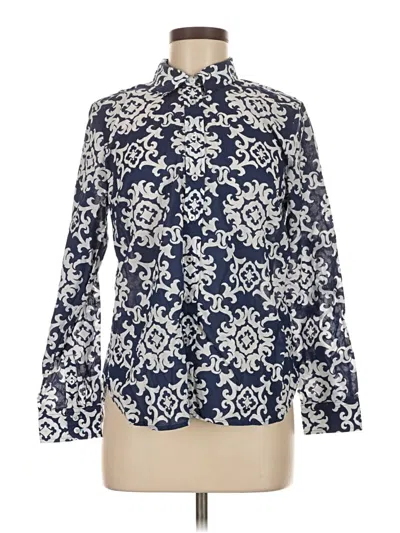 Pre-owned Talbots Long Sleeve Blouse In Blue