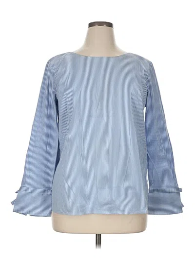 Pre-owned Talbots Long Sleeve Blouse In Blue