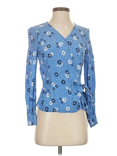 Pre-owned Talbots Long Sleeve Blouse In Blue