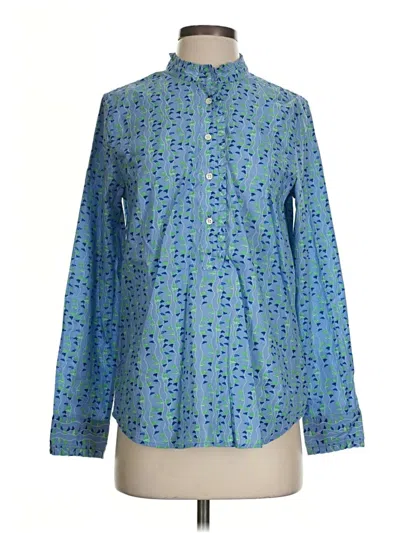 Pre-owned Talbots Long Sleeve Blouse In Blue