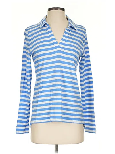 Pre-owned Talbots Long Sleeve Blouse In Blue