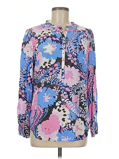 Pre-owned Talbots Long Sleeve Blouse In Blue