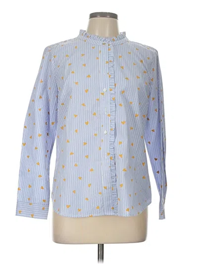 Pre-owned Talbots Long Sleeve Blouse In Blue