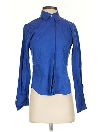 Pre-owned Talbots Long Sleeve Blouse In Blue