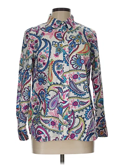 Pre-owned Talbots Long Sleeve Blouse In Blue