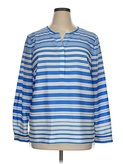 Pre-owned Talbots Long Sleeve Blouse In Blue