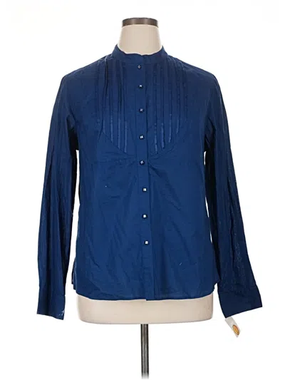 Pre-owned Talbots Long Sleeve Blouse In Blue