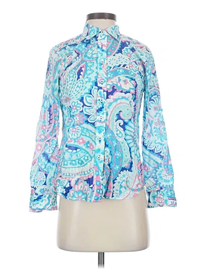 Pre-owned Talbots Long Sleeve Blouse In Blue
