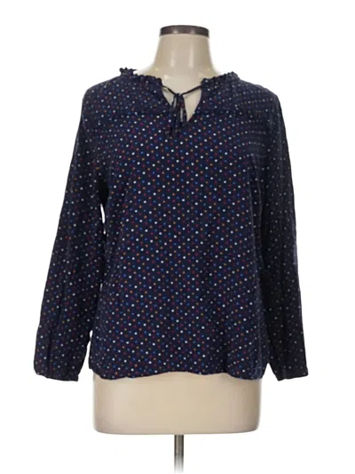 Pre-owned Talbots Long Sleeve Blouse In Blue
