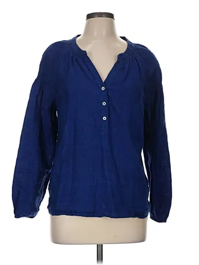 Pre-owned Talbots Long Sleeve Blouse In Blue