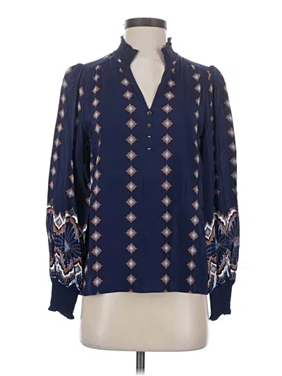 Pre-owned Talbots Long Sleeve Blouse In Blue