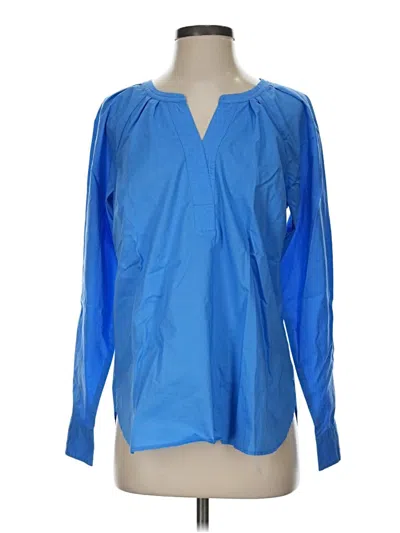 Pre-owned Talbots Long Sleeve Blouse In Blue