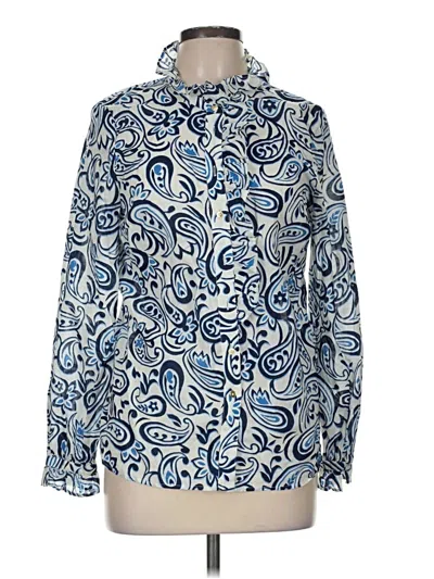 Pre-owned Talbots Long Sleeve Blouse In Blue