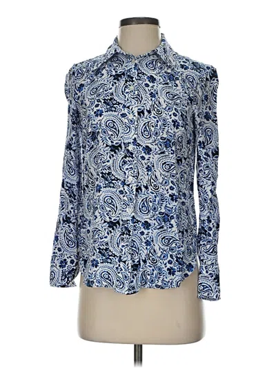 Pre-owned Talbots Long Sleeve Blouse In Blue