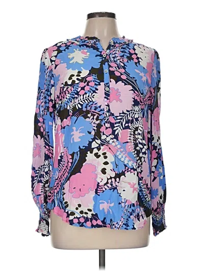 Pre-owned Talbots Long Sleeve Blouse In Blue
