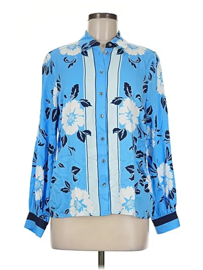 Pre-owned Talbots Long Sleeve Blouse In Blue