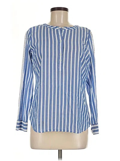 Pre-owned Talbots Long Sleeve Blouse In Blue
