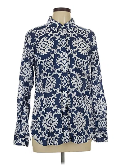 Pre-owned Talbots Long Sleeve Blouse In Blue