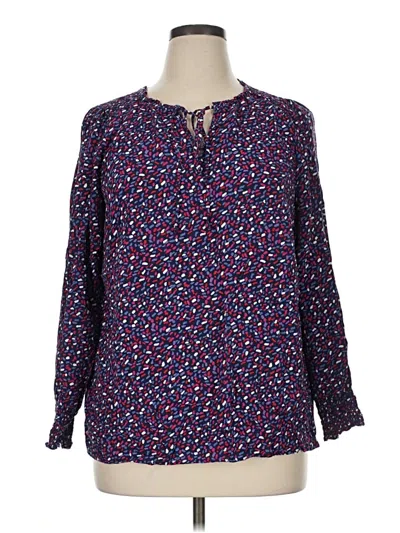 Pre-owned Talbots Long Sleeve Blouse In Blue