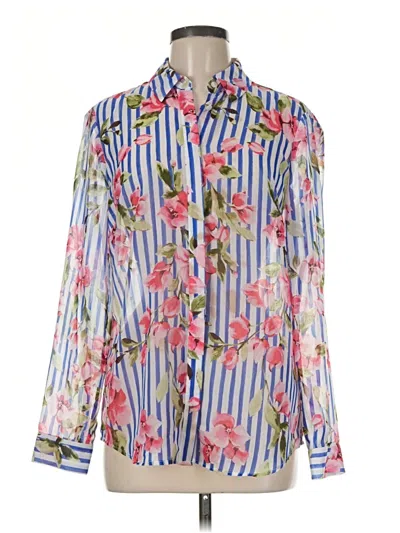 Pre-owned Talbots Long Sleeve Blouse In Blue