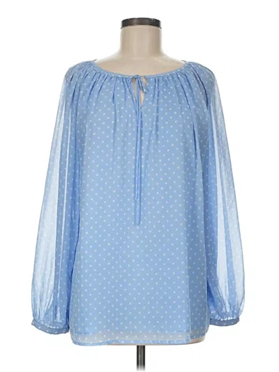 Pre-owned Talbots Long Sleeve Blouse In Blue