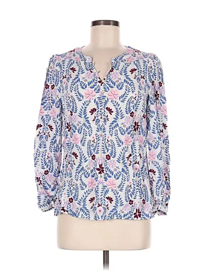 Pre-owned Talbots Long Sleeve Blouse In Blue