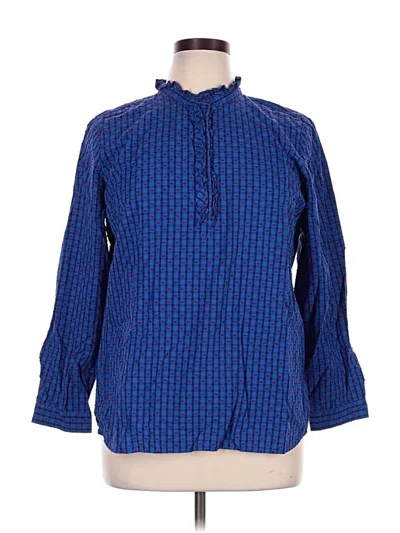 Pre-owned Talbots Long Sleeve Blouse In Blue