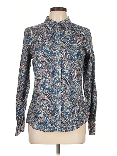 Pre-owned Talbots Long Sleeve Blouse In Blue