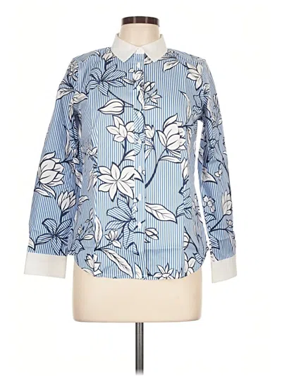 Talbots Long Sleeve Blouse In Blue