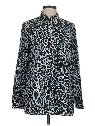 Pre-owned Talbots Long Sleeve Blouse In Blue