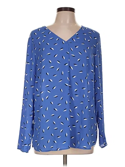 Pre-owned Talbots Long Sleeve Blouse In Blue