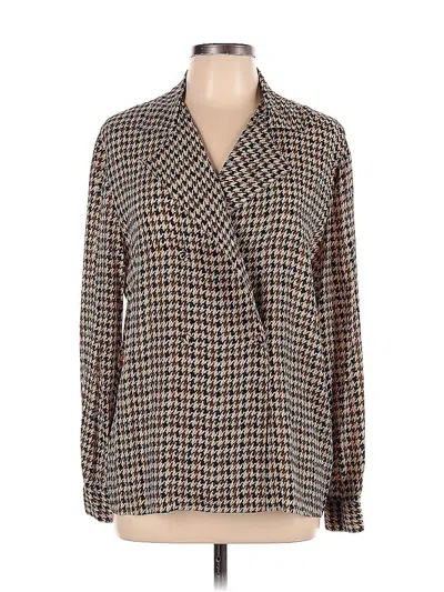 Pre-owned Talbots Long Sleeve Blouse In Brown