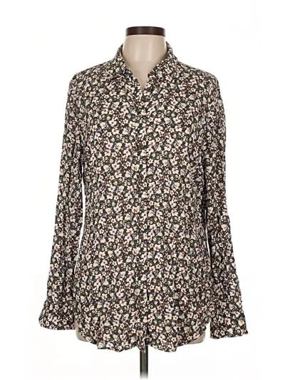 Pre-owned Talbots Long Sleeve Blouse In Brown