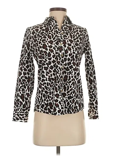 Pre-owned Talbots Long Sleeve Blouse In Brown