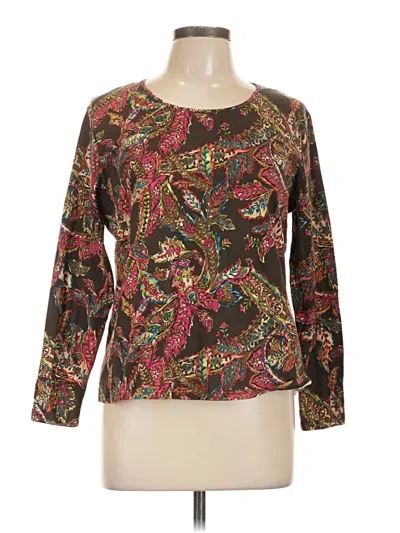 Pre-owned Talbots Long Sleeve Blouse In Brown