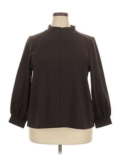 Pre-owned Talbots Long Sleeve Blouse In Brown