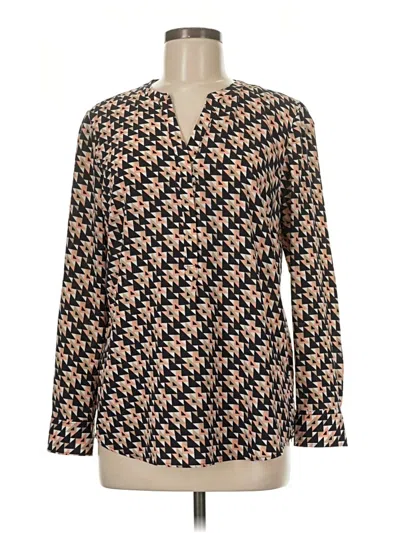 Pre-owned Talbots Long Sleeve Blouse In Brown