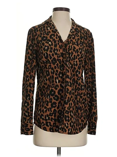 Pre-owned Talbots Long Sleeve Blouse In Brown