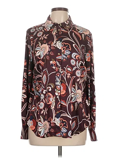 Pre-owned Talbots Long Sleeve Blouse In Brown