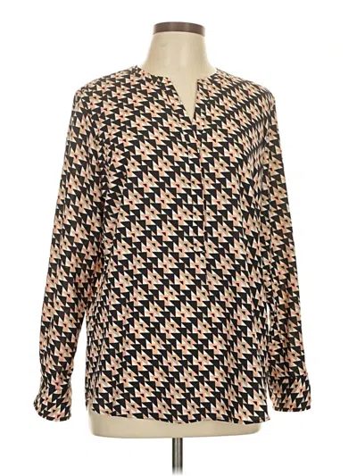 Pre-owned Talbots Long Sleeve Blouse In Brown