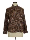 Talbots Long Sleeve Blouse In Brown