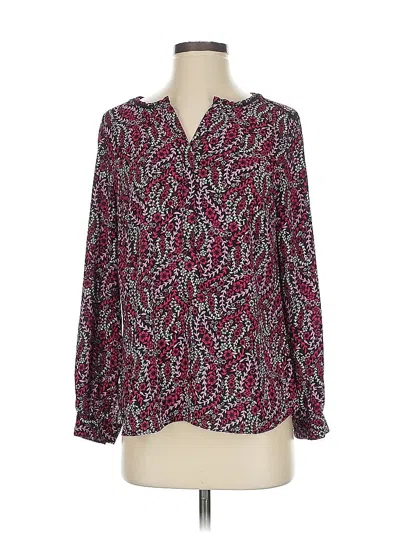 Pre-owned Talbots Long Sleeve Blouse In Burgundy
