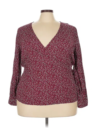 Pre-owned Talbots Long Sleeve Blouse In Burgundy