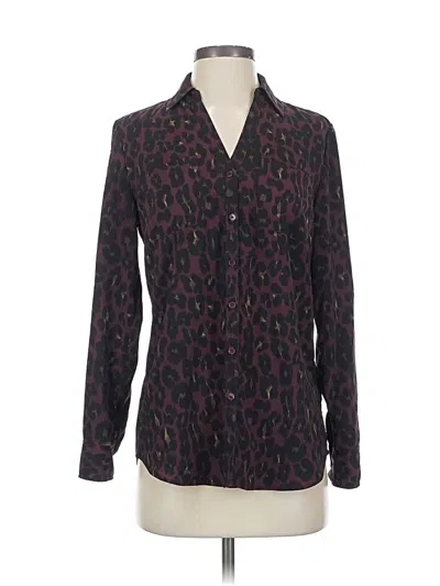 Pre-owned Talbots Long Sleeve Blouse In Burgundy