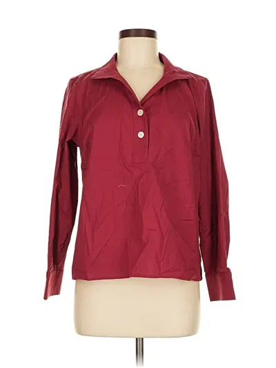 Pre-owned Talbots Long Sleeve Blouse In Burgundy