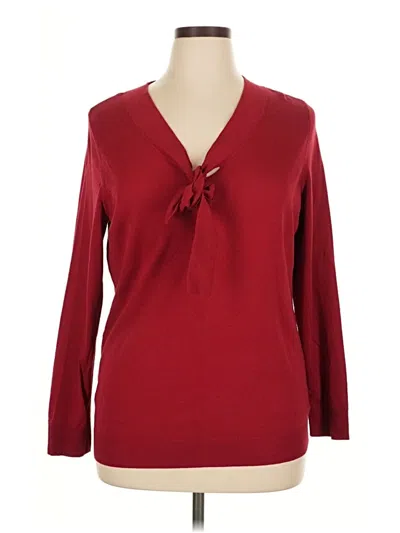 Pre-owned Talbots Long Sleeve Blouse In Burgundy