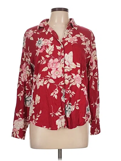 Pre-owned Talbots Long Sleeve Blouse In Burgundy